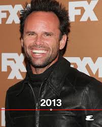 Was going through the Walton Goggins Getty photo archive, as one does, and  discovered that this sustainable king has been wearing the same leather  jacket