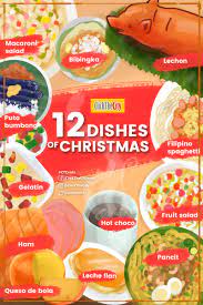 Filipino christmas celebration won't be complete without those mouth watering dishes. Infographic The 12 Dishes Of Christmas In A Filipino Noche Buena Clickthecity