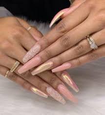 It would be so much better with. Peach And Glitter Nails 35 Gorgeous Coffin Nail Designs Coffin Nails Coffin Nails Designs Long Acrylic Nails Gorgeous Nails