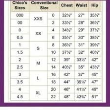 Selling This Chicos Size Conversion Chart In My Poshmark