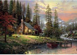 Cabin in the woods near river banks hand drawing. Amazon Com Yuema Crafts Graphy Diy Oil Painting By Number Diy Paint Art Scenery Picture Drawing For Adults And Tree Cabin Woods Time Consuming Cabin In The Woods