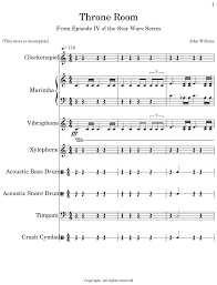 The music sheet will be released soon. Throne Room Sheet Music For Glockenspiel Marimba Vibraphone Xylophone Drum Set Timpani Piano Trumpet Flute Clarinet Bass Clarinet Alto Saxophone Tenor Saxophone Tuba Baritone Saxophone Trombone