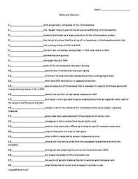Quiz Or Worksheet Covering The Terminology That Will Be Introduced When Discussing Molecular Genetics With Zoology Vocabulary Quiz Molecular Genetics Molecular