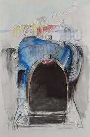 Paul Bouvot 1922 2000 Bugatti Mercedes A Cannes Automotive Art Art Cars Car Art