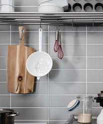 linear grey matt tile kitchen