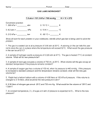 The pressure, volume, and temperature of most gases can be described with simple mathematical relationships that are summarized in one ideal gas law. Worksheet Mixed Gas Law Worksheet