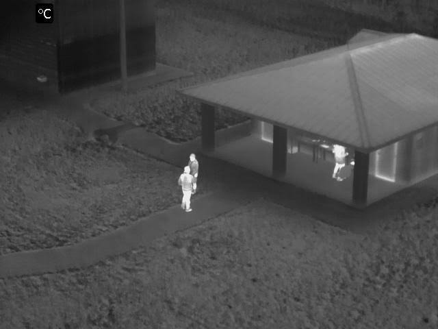 Obraz z kamery termowizyjnej ułatwiający natychmiastową detekcję intruzów w każdych warunkach pogodowych, AI generated