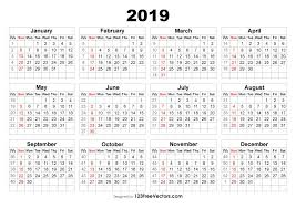 2019 Calendar With Week Numbers 2019 Calendar Calendar With Week Numbers Calendar