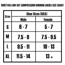 Thirty 48 Compression Low Cut Running Socks For Men And Women Xlarge Women 11 13 Men 12 14 3 Pairs Black Gray