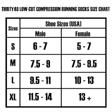 thirty 48 compression low cut running socks for men and women xlarge women 11 13 men 12 14 3 pairs black gray