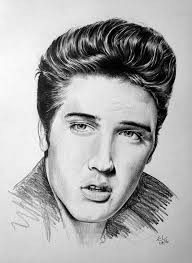 Elvis Presley Portrait Pencil Drawing Art Black And White Portrait Drawing Art Drawings