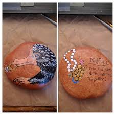 Bird Sitting On Window Sill Meaning Niffler Painted Rock Painted Rocks Crafts Painting