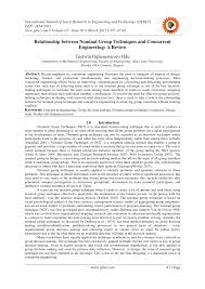 Pdf Relationship Between Nominal Group Techniques And Concurrent Engineering A Review