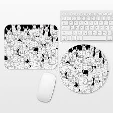 Black And White Mouse Pad Llama Mouse Pad Black And White Mousepad Fun Unique Mouse Pad Unique Mouse Pad Mouse Pad Mouse Pad Design