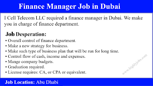 Apply to latest finance jobs vacancies in the gulf & middle east for freshers and experience with top employers and recruitment agencies. Finance Manager Job In Dubai Highlyjobs