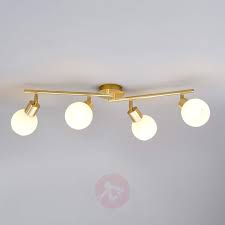 4 Bulb Led Ceiling Light Elaina In Brass Ceiling Lights Brass Ceiling Light Gold Ceiling Light