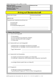 Antrag auf Beistandschaft