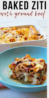 Baked Ziti Recipe With Fire Roasted Tomatoes Easy And Cheesy Recipe Meal Train Recipes Baked Ziti Ground Beef Recipes Easy
