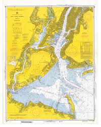 Nautical Chart New York Harbor Map Cartography Antique Maps