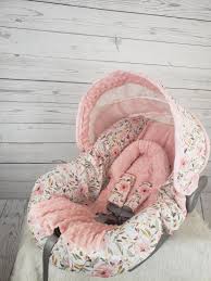 Pink And Peach Floral Baby Car Seat Cover Custom Order Etsy Baby Car Seats Baby Girl Car Seats Infant Car Seat Cover
