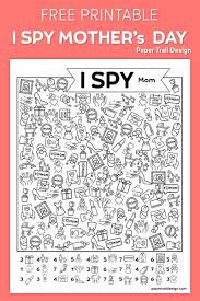 Free Printable I Spy Mother S Day Activity Paper Trail Design In 2020 Mother S Day Activities Father S Day Activities Physical Activities For Kids