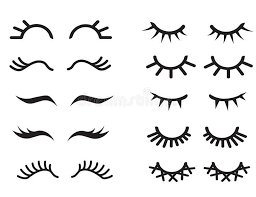 Vector Cartoon Eyelashes Set Long Fake Eyelashes Extension Closed Eyes Different Types Of Eyelash Extensions Icon C Unicorn Eyes Eye Lash Vector Eyes Clipart
