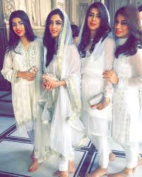 Modern Pakistani Elites On Instagram We Love Our Girls Dressed All White At Wahaj Ali S Nikkah Today Nikkah Dress Pakistani Formal Dresses Pakistani Outfits