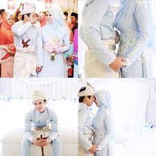 Tampak garis celana dalamnya membayang di balik dasternya. Foto Cantik Perkahwinan Blogger Cik Epal Ami Jofli