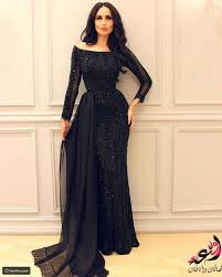 موديلات مختلفة لفساتين السهرة من المصممة السعودية سارة عبد الله Different Mo Prom Dresses Long With Sleeves Long Sleeve Evening Dresses Prom Dresses Long Black