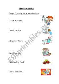 Habit #1 be proactive sheet: Healthy Habits Esl Worksheet By Bdayekh