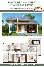 Casas Pequenas Plantas De Casas Com Cozinha Americana E 2 Quartos Casa Belem Com 2 Quartos Suite Closet E Banheira Planta De Casas Planta De Casa Terrea Plantas De Casas Arquitetonico