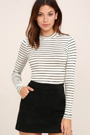 Black And White Striped Top Anything Is Posh Ible White Striped Top Striped Top Outfit White Stripes Top Cute Blouses