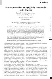 Pdf E Health Promotion For Aging Baby Boomers In North America