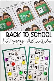 Back To School Literacy Activities School Activities Language Activities Preschool Back To School Activities