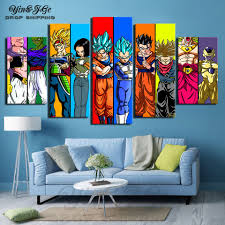 wall painting for kids room hd poster and prints 5 pieces dragon ball figures anime modular canv dragon ball painting dragon ball artwork canvas picture frames wall painting for kids room hd poster