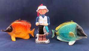 Personalized Fisherman Holding The Catch Of The Day Christmas Ornament Christmas Ornaments Fish Ornaments Personalized Christmas Ornaments