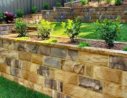 Without any extra concrete support behind the wall it holds up well by using a bunch of half. Stone Retaining Wall Which Is Not Made From Off Cuts Aussietecture Stone