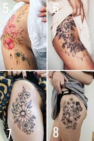 It's a versatile flower that you can adapt to suit your style. 23 Beautiful Flower Thigh Tattoo Ideas Tattooglee