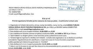 Temeiul legal al organizării și desfășurării licitației: R P L Ocolul Silvic Padurile Fagarasului R A Regia Publica Locala Ocolul Silvic Padurile Fagarasului Ra