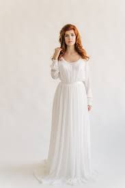 Chiffon Long Sleeve Wedding Dress Boho Wedding Dress Made To Etsy Long Sleeve Wedding Dress Boho Wedding Dress Long Sleeve Boho Wedding Dress