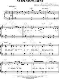 The sample above is just the first page preview of this item. George Michael Careless Whisper Sheet Music Easy Piano In D Minor Download Print Sku Mn0114022