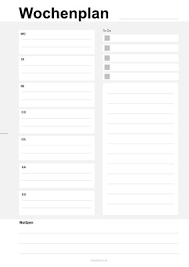 Hier finden sie verschiedene wochenplaner für schule, studium und berufsalltag. Wochenplan To Do Notizen Montag Bis Sonntag Pdf Vorlage Zum Ausdrucken