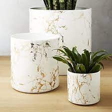 3 Piece White Planter Set Reviews Cb2 Gold Planter Plant Decor Bedroom Plants Made of iron, a dundee floor above: