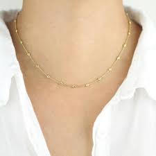 How pure a jewelry item is made of gold is referred to karat. 14k Gold Beads By Yard Necklace Bead Chain Necklace 14k Etsy In 2021 Gold Neck Chain Solid Gold Chains Gold Chain Necklace