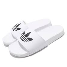 Details About Adidas Adilette Lite White Black Trefoil Logo Mens Womens Sandal Slide Eg9841