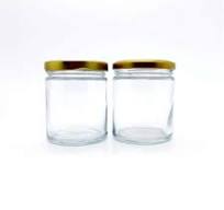Factory 240 ml 200 Ml Clear Metal Top Bottle Round Storage Honey Jam  Pickles Glass Jar