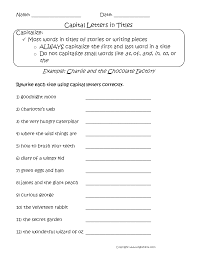 Titles Capitalization Worksheets Capitalization Worksheets Capital Letters In Titles Capitalization