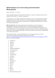 Reisende, die sich in den letzten 10 tagen vor der einreise nach deutschland in einem sonstigen risikogebiet aufgehalten haben, müssen spätestens 48 stunden nach ihrer einreise ein negatives testergebnis vorlegen und dieses auf anforderung den zuständigen behörden vorlegen. Https Www Rki De De Content Infaz N Neuartiges Coronavirus Transport Archiv Risikogebiete Risikogebiete 26062020 17 15uhr Pdf Blob Publicationfile