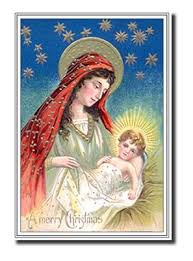Christmas blessings catholic nun, nativity holiday card. Catholic Christmas Cards