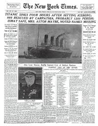 how news of the titanic disaster broke
